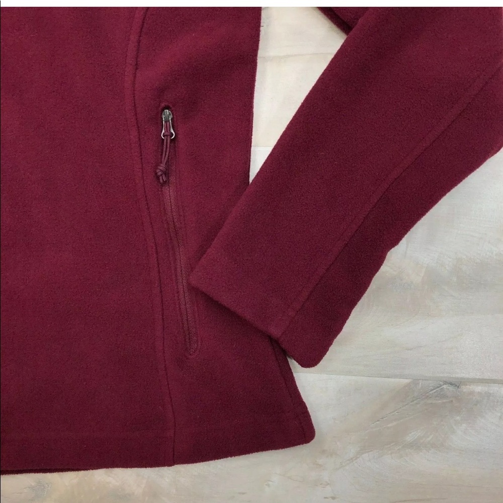 Columbia Jacket Fleece Lightweight Zip Up Burgundy - Picture 4 of 8